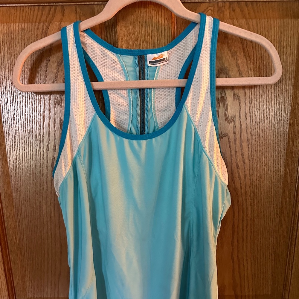 Avia Racer Back Blue/White Performance Shirt.  Size M.